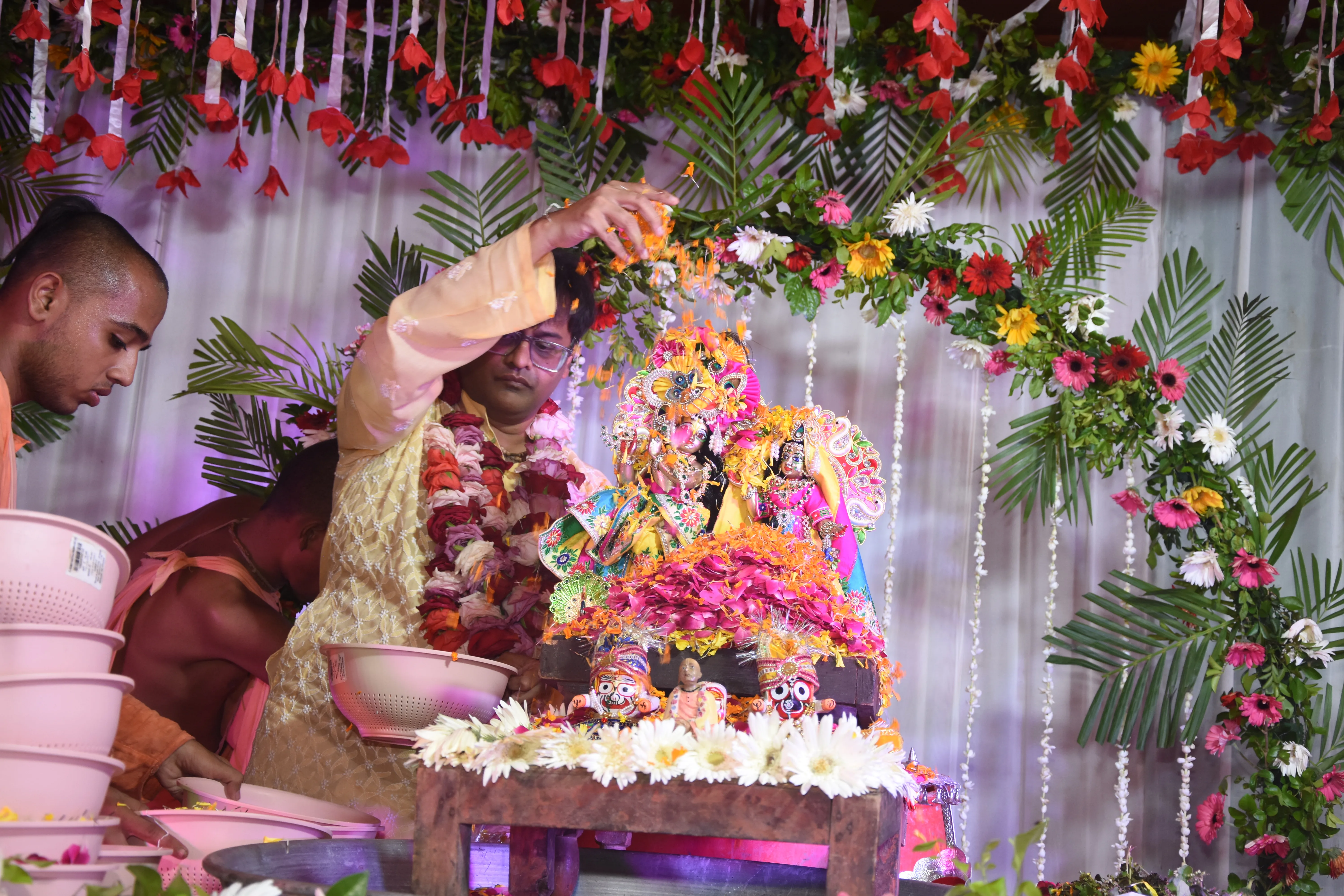 Flower decorations for the festival